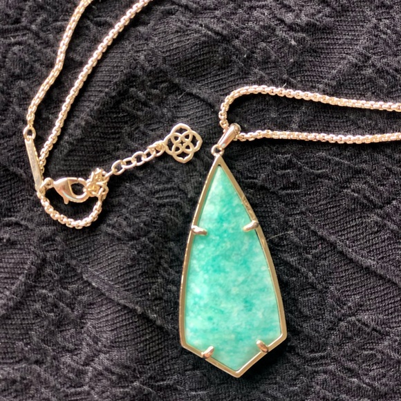 Kendra Scott Gold/Turquoise Necklace - Picture 3 of 4